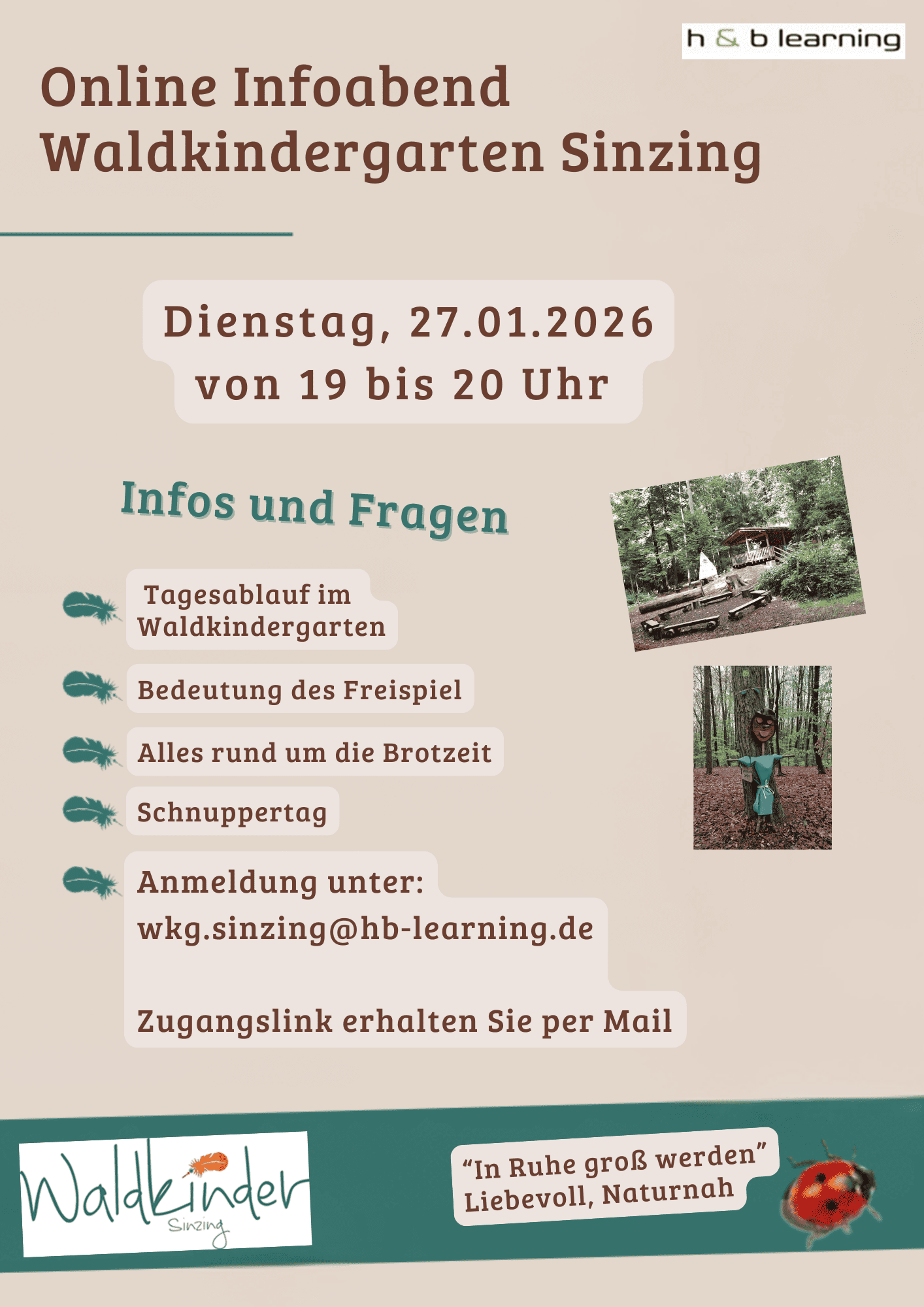 Im Waldkindergarten Sinzing haben wir für das Bildungsjahr 25/26 noch freie Plätze.