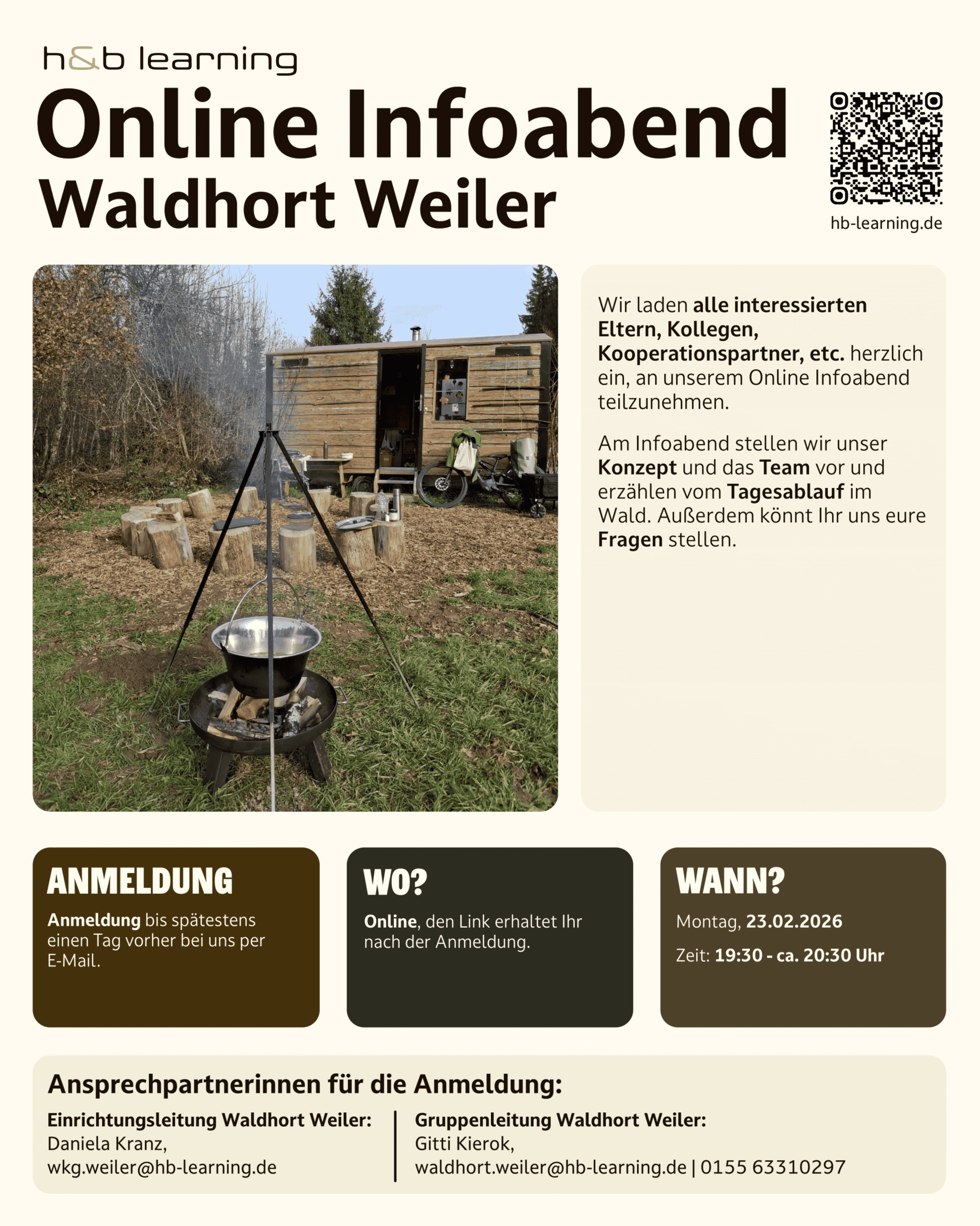 Online Infoabend Waldhort Weiler am 23.02.2026 um 19:30 Uhr.