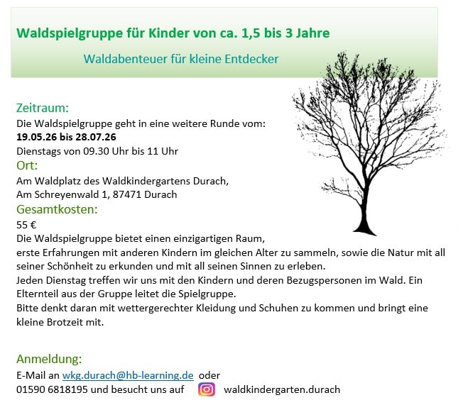 Stellenanzeige Waldkindergarten Durach 